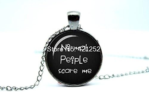 Pretty Lee 2015 Fashion Normal People Scare Me American Horror Story Necklace Americanhorrorstory Horror Glass Photo Cabochon Necklace Christmas gift