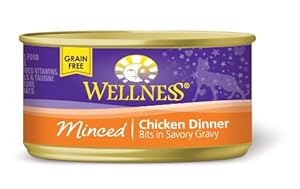 Wellness Canned Cat Food, Minced Chicken Dinner, 3-Ounce Cans, Pack of 24