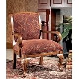 Hopewell Accent Chair with Cabriole Front Legs in Fruitwood Finish
