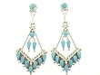 Beautiful! By Artist Dave Pincion-Sterling-silver Zuni Tear Drop shape cluster dangle-earrings Beautiful! By Artist Dave Pincion-Sterling-silver Zuni Tear Drop shape cluster dangle-earrings