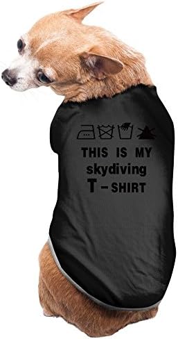 Funny Graphic Simple Icons Skydiving Pet Dog Shirt L Black