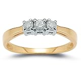 10k Choice of White or Yellow Gold 3-Stone Diamond Ring (1/4 cttw, I-J Color, I2-I3 Clarity)
