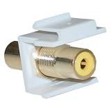 RCA Keystone Insert, Female / Female Coupler, White -Yellow RCA