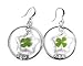 4 Leaf Clover Star Charm Hoop Earrings title=