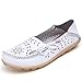 KaLeido Women's Hollow Out Carving Casual Cowhide Leather Driving Flat Loafers Shoes
