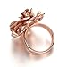 Yoursfs Elegant Austrian Crystal Pearl Enamel Rose Flower Engagement Cocktail Ring 18K Rose Gold Plated