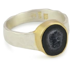 Heather Benjamin Wave Small Mexican Geode Tapered Band Ring, 