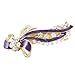 Uxcell Metal Bowknot Design Women Hair Clip Barrette, Gold Tone Purple, 0.07 Pound