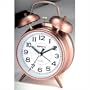 Desktop Double Bell Alarm Clock with 4" Dial in Copper