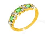 Image of 9ct Yellow Gold Ladies Ruby & Diamond Fancy Half Eternity Ring