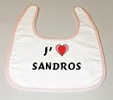 Bavoir de bébé avec J'aime Sandros