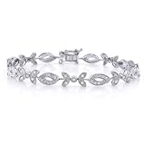14K WG 1.00 Carat Diamond Flower Bracelet - 7.5