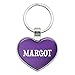 Graphics and More Metal Keychain Key Chain Ring Purple I Love Heart Names Female M Marg - Margot