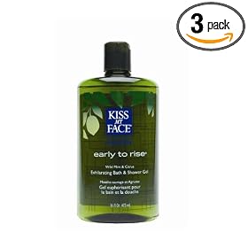 Kiss My Face Early to Rise Moisture Bath & Shower Gel, 16-Ounce Bottles (Pack of 3)