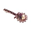 Handmade Large Flower Pearls and Swarovski Crystal Hair Barrette - Plum Violet