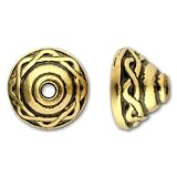 TierraCast Antique Gold 8mm Celtic Design Bead Caps (6)