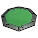 Padded Octagon Folding Poker Table Top w/ Cup Holders - GREEN