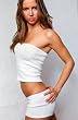 Sexy White Two Piece Outfit by KD dance, Stretch Knit Tube Top & Boy Shorts, Stretchy Soft & Fashionable, Dance or Yoga Class to Beach or Pool Party, Sexy, Fun & Durable, Made In New York City USA