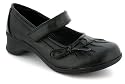 Girls Black Wedge Ballerina School Shoes - Black - UK 13-5