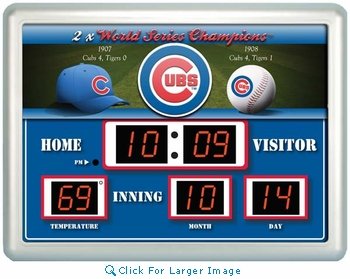Licensed MLB® Outdoor / Indoor Scoreboard, CHICAGO-CUBS