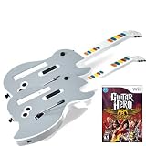 Wii Guitar Hero Aerosmith for Wii + 2 x Shredmaster Wireless Guitar Controller for Wii