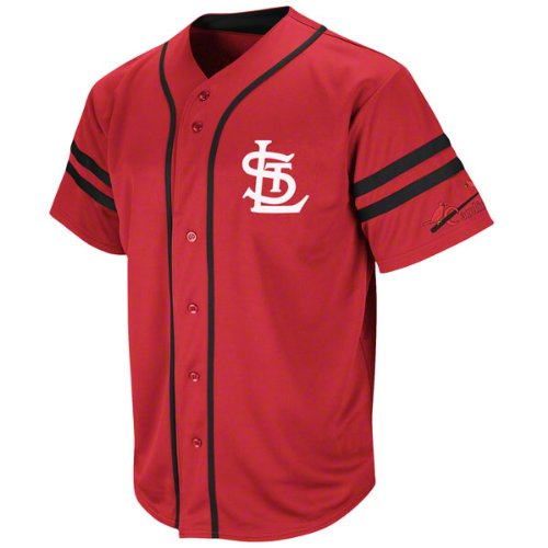 Majestic St. Louis Cardinals Cooperstown Throwback Heater Jersey - Red (Large)