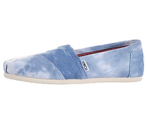 Toms Womens Classics Blue Tie-Dyed Slip-Ons