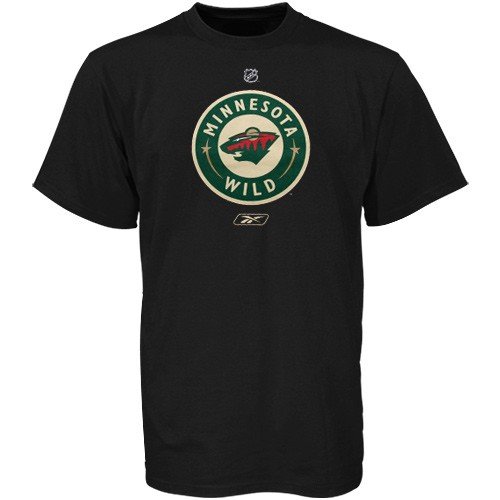 Reebok Minnesota Wild Black Primary Logo T-shirt (X-Large)