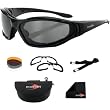 Bobster Raptor II Interchangeable Harley Motorcycle Goggles Eyewear - Black/Smoke/Amber/Clear