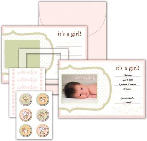 Little Yellow Bicycle - Snugglebug Girl Collection Baby Announcement Kit