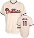 Jimmy Rollins Jersey: Adult 2010 Majestic Alternate Ivory Replica #11 Philadelphia Phillies Jersey - Small