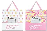 Trend Lab Set of 2 Dr.Seuss Oh! The Places You'll Go Frame Set, Pink/Lavender/Yellow
