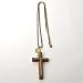 Cross Pendant Metal Sweater Necklace Neck Chain title=
