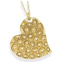 18K Diamond Matte Finish Diamond Beehive Heart