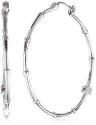 ELLE Jewelry Textured Sterling Silver Hoop Earrings