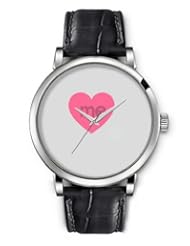 SPRAWL Aanalog Fashion Series Silver Ladies Watches of Genuine Black Leather Strap,Unique Wrist Watch for Women Girls Designed with my heart