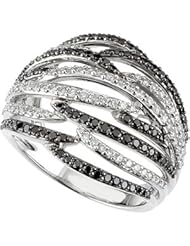 1 Ct Tw Black & White Diamond Ring by US Gems, Size: 6