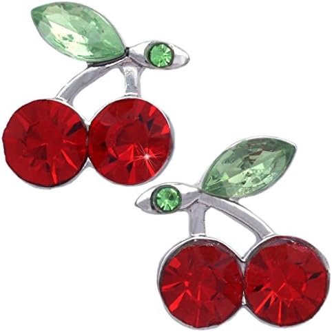 Rose Candy Red Cherry Fruit Charm Stud Post Earrings Women Jewelry Gift For Girls