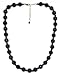 Yellow Gold Filled Black Onyx & Plain Beaded Necklace, 16-18"