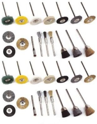 34pc Set of Master Locksmith Wire Brushes Rotary Tool Parts Cleaning Bits fit Dremel 1/8" Shank ..... Best Seller on Amazon!