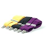 Plain Coloured Fashion Trouser Braces Suspenders - Black, White, Red (Occasional Use)
