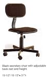 BLACK SECRETARY CHAIR W ADJUSTABLE BACK REST AND HEIGHT