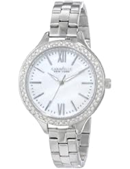 Caravelle New York Womens 43L165 Analog Display Japanese Quartz White Watch