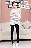 【D&JINSTORE】カジュアル マタニティ スキニー パンツ ズボン 妊婦さん 楽ちん ルーム ウェア レディース (ブラック/XL)
