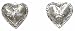 Antqued Folk Hearts Tin Christmas Ornaments 3.5