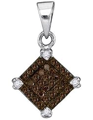 0.15ctw Chocolate Champagne Brown & White Round Diamond Micro-Pave Pendant