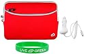 Non-OEM Amazon Kindle DX 9.7 Dual-Pocket Sleeve Case with Car Charger - Red
