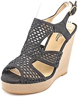 Lucky Brand Remyy Womens Black Mesh Wedge Platform Sandals Shoes 8.5 M
