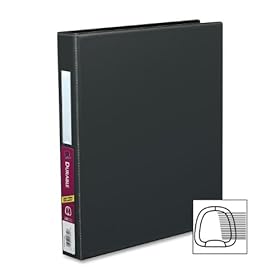 Avery Dennison 27256 Durable EZ-Turn Ring Binder With Label Holder, 11 x 8-1/2, 1 in. Capacity, Black