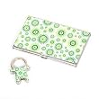 Stainless Still Business Card Organizer Holder case and a Key Ring, GREEN 008-2A